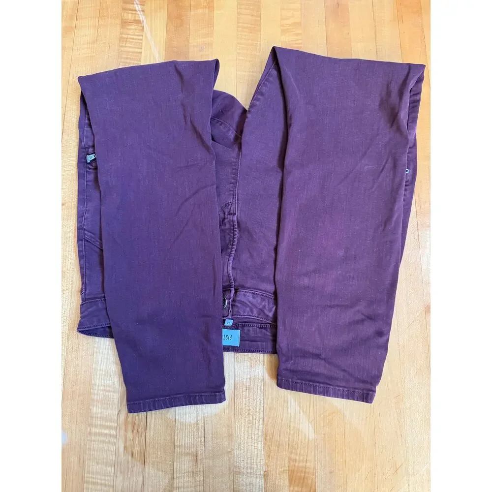 Pistola Burgundy Slim Ankle Pants with zippered pockets 32 Preloved - Picture 4 of 5